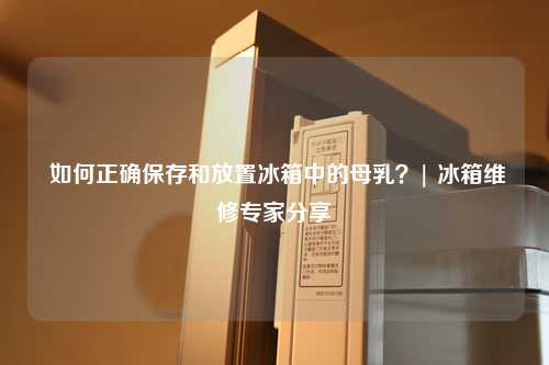 如何正确保存和放置冰箱中的母乳？| 冰箱维修专家分享