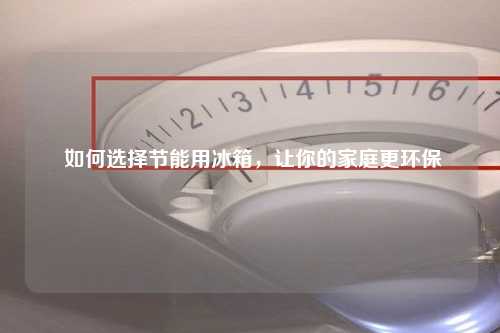  如何选择节能用冰箱，让你的家庭更环保