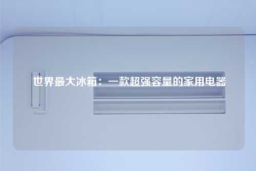 世界最大冰箱：一款超强容量的家用电器
