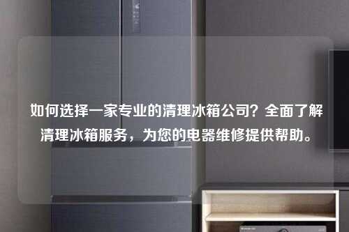  如何选择一家专业的清理冰箱公司？全面了解清理冰箱服务，为您的电器维修提供帮助。
